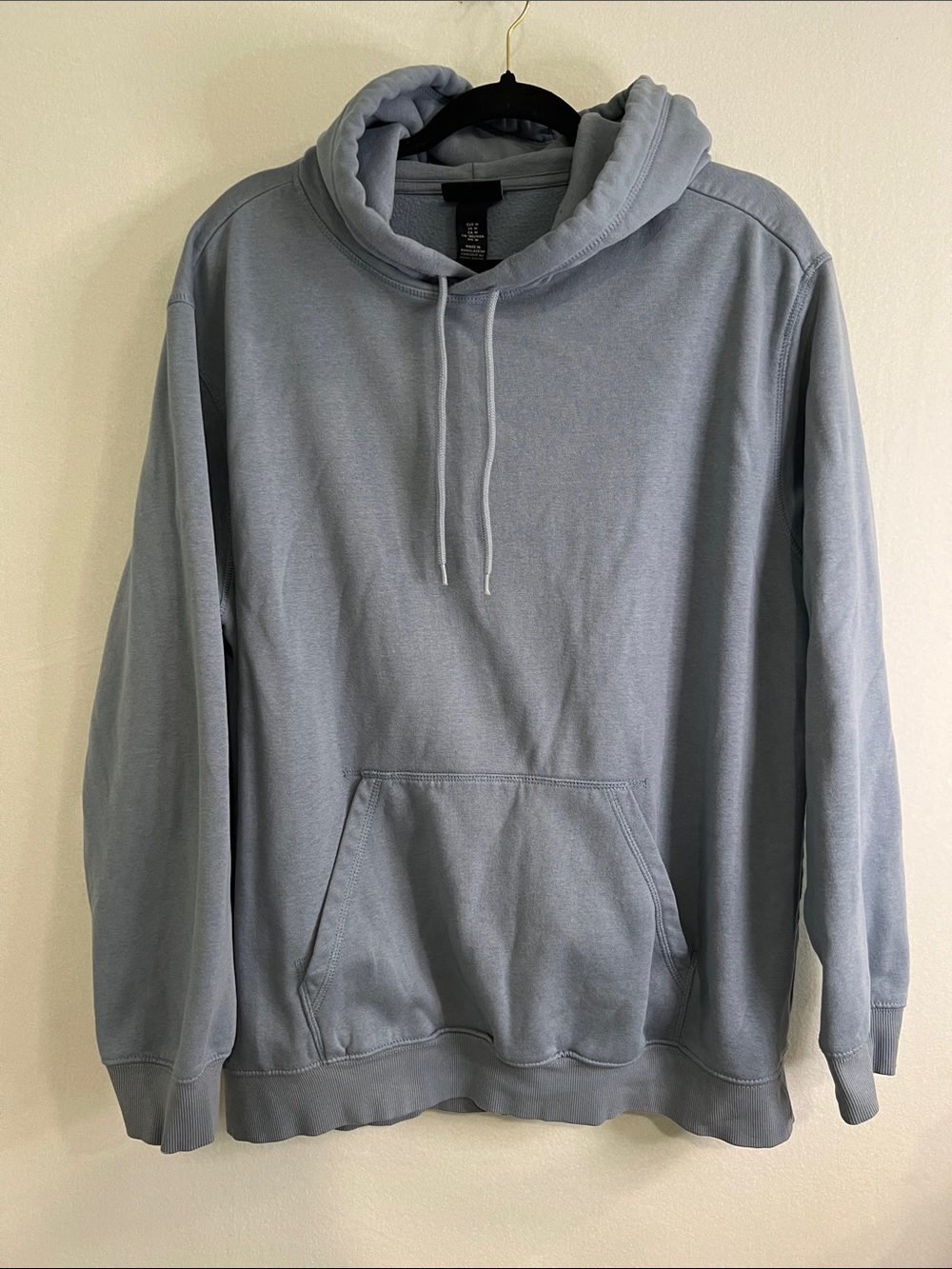 H&M Men's Hooded Pullover Sweatshirt - Light Blue
